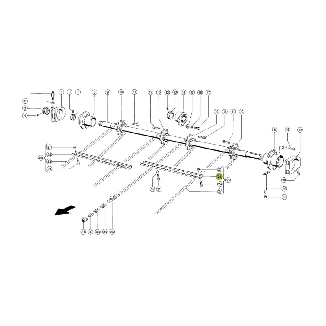 Claas - CL0006305652 - Left Feeder House Slat 740 Mm
