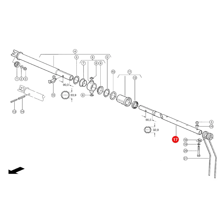 Claas - CL0009554221 - Rake Tube