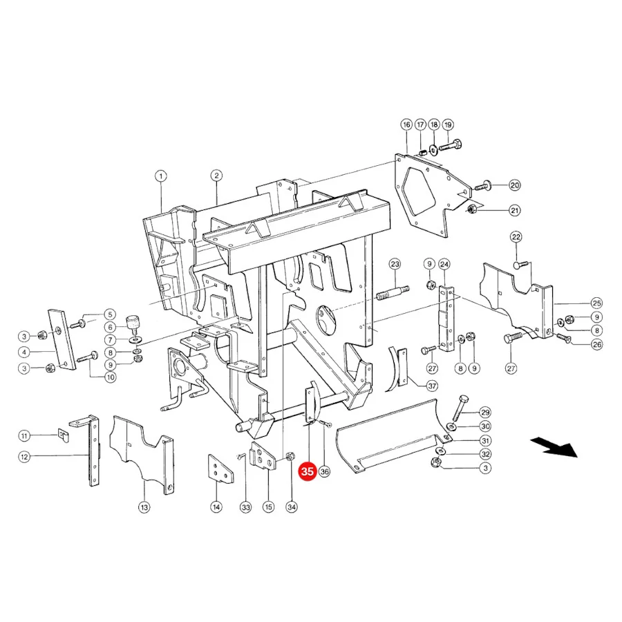 Claas - CL0009804791 -  Right Cover For Forage Harvester