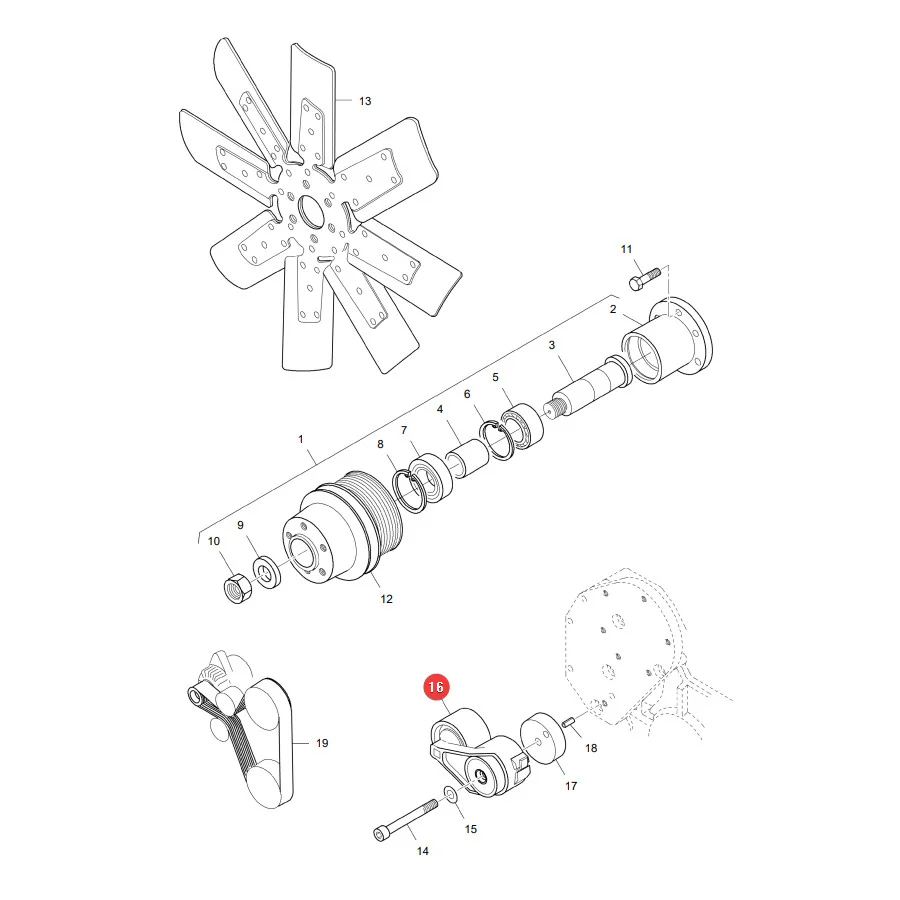 Dayco - DAYAPV1137 - Massey Ferguson Fan Belt Tensioner