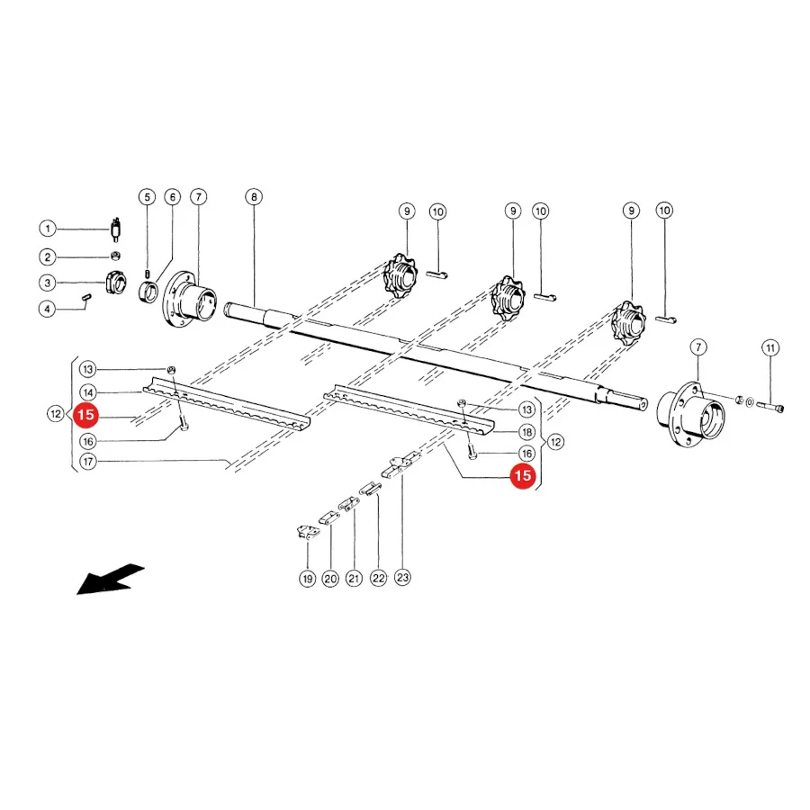 Elite - 0005201960KR - Inclined Feeder Chain Claas 520196.0