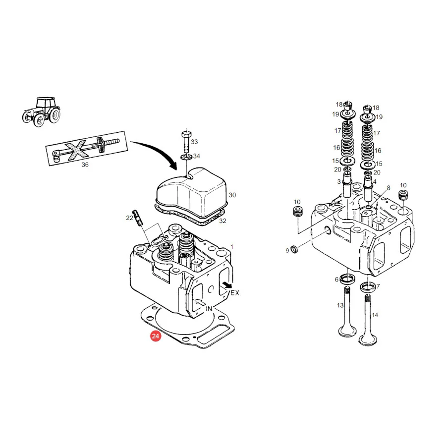Engitech - ENT000386 - Engine Gasket Set Upper Fendt