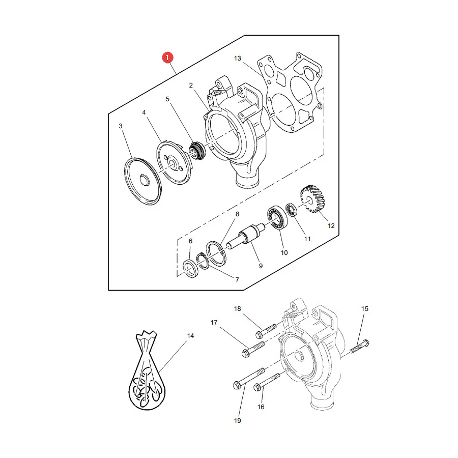 Enpaco Europe - 4224708M91.02 - Water Pump Massey Ferguson