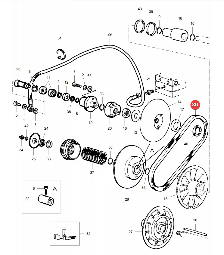 Gates - 01145026.26 - Massey Ferguson Threshing Drum Variator Belt