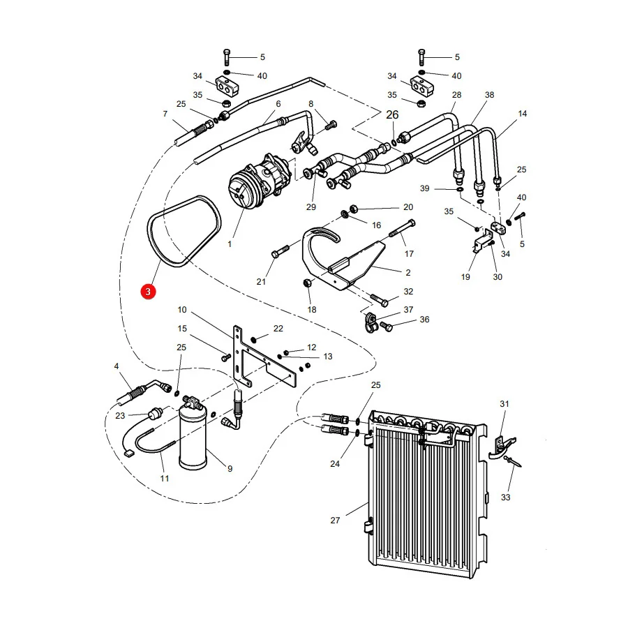 Gates - 0172217 - Toothed Compressor Belt