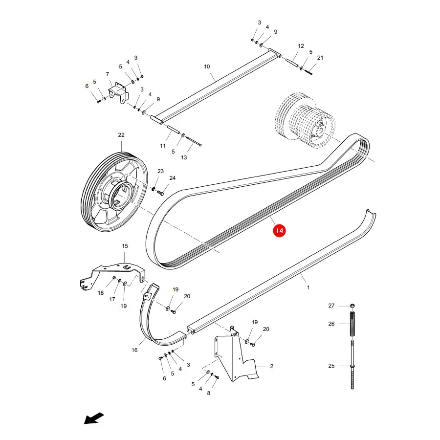 Gates - 1925398 - Fendt Massey Ferguson Thresher V-belt ACW0365430