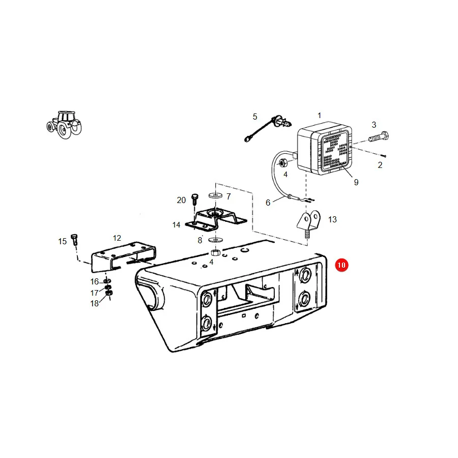 Granit - 11018181 - Rear Position Lamp Mounting Fendt