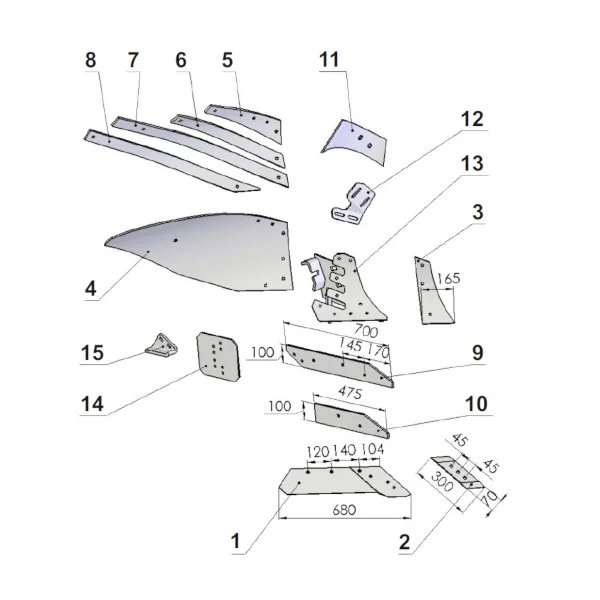 Granit - 5604700026 - Right Moldboard Wing XXL Unia 1067/91-001/0