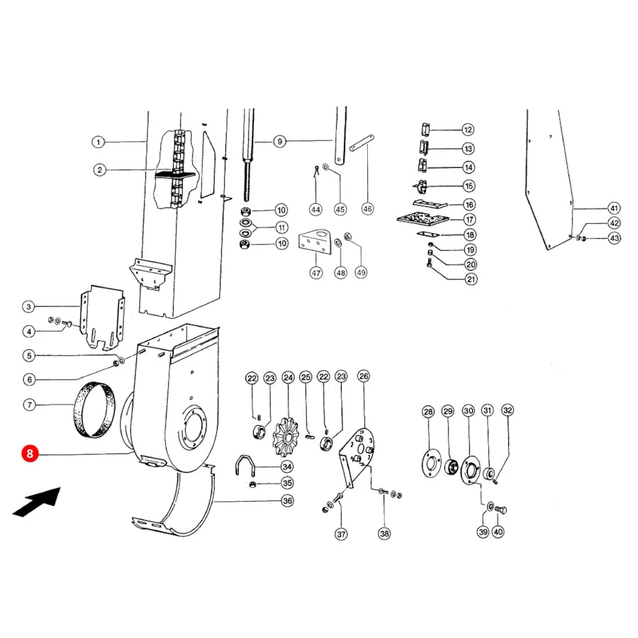 JAG - 05-0381 - Claas Lower Elevator Housing