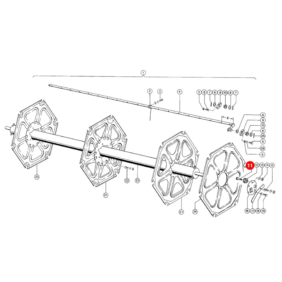 JAG - 609934.00 - Claas Reel Roller Pin