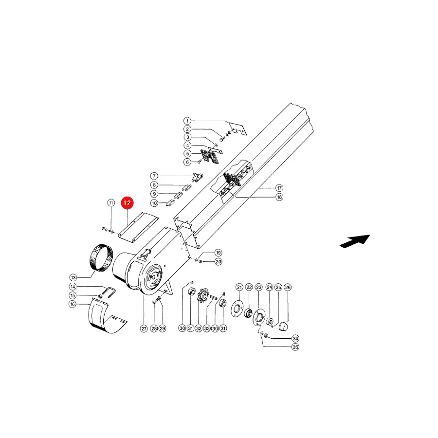 JAG - 647912.01 - Claas Elevator Chute Cover