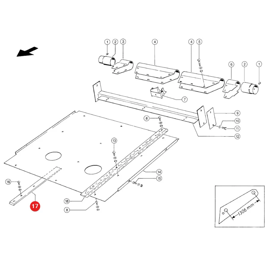 JAG - 650686.02 - Claas Slide Bar For Inclined Feeder