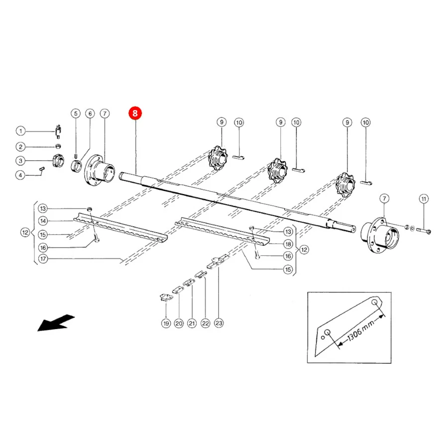 JAG - 650689.01 - Claas Upper Shaft For Inclined Feeder