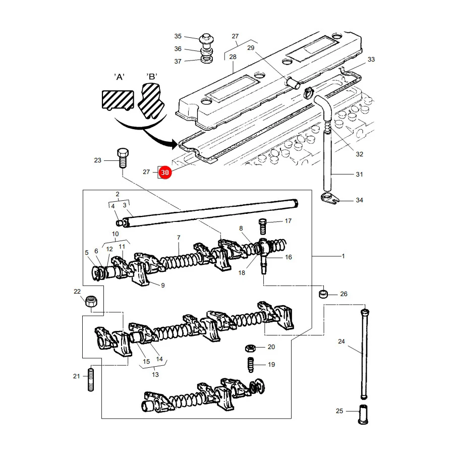 JAG - 748329M1.01 - Massey Ferguson 4223927M1 Valve Cover Gasket