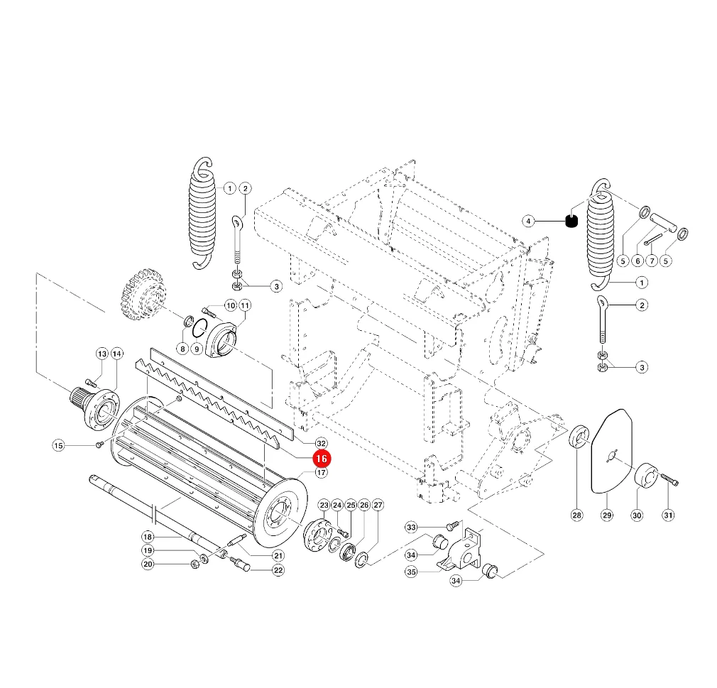 JAG - 987978.01 - Claas Upper Roller Toothed Bar