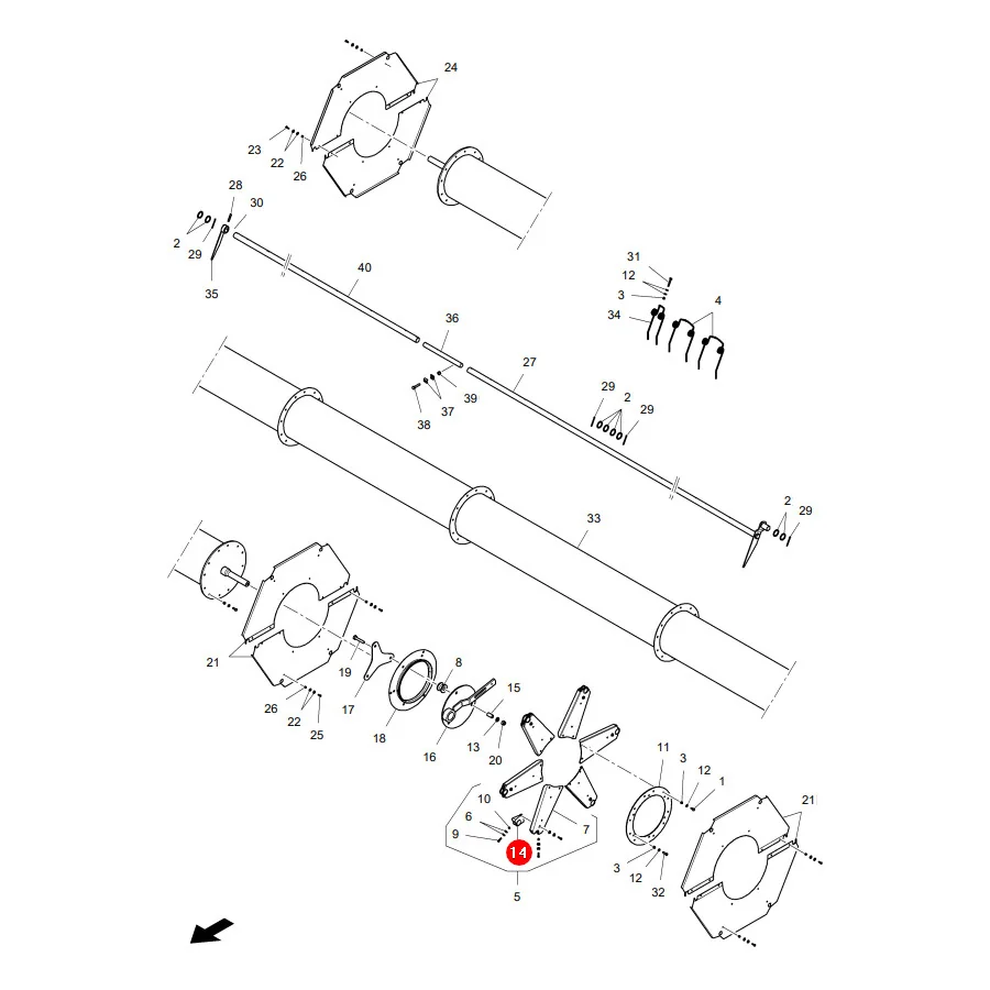 JAG - D28680117.01 - Massey Ferguson Reel Mounting