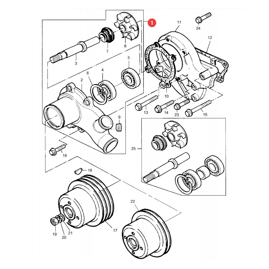 JAG - U5MW0108.03 - Cooling System Water Pump Massey Ferguson