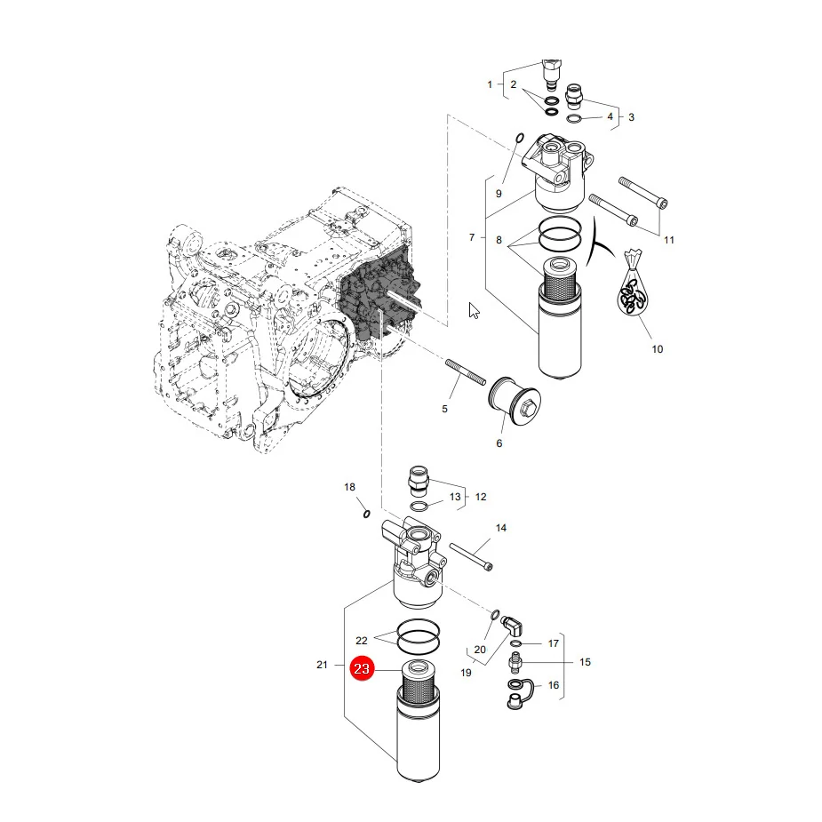 Mann Filter - HD623/1 - Hydraulic Oil Filter Massey Ferguson ACV0798550