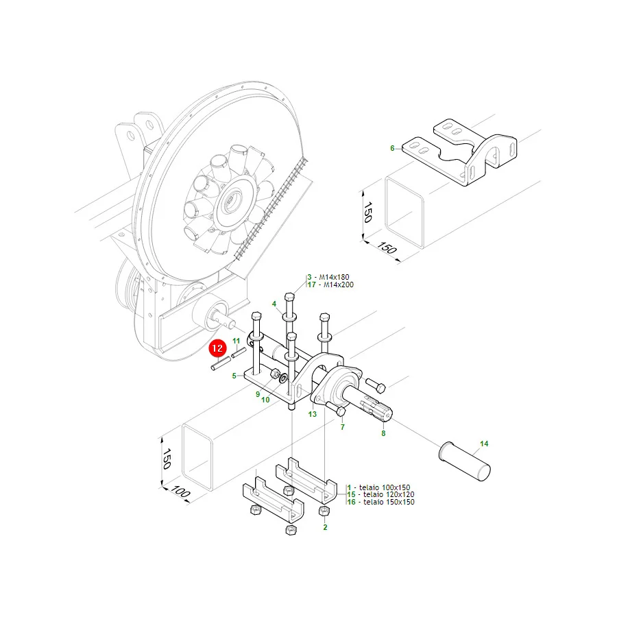 Maschio Gaspardo - F02100161R - Pin 10 x 40 mm