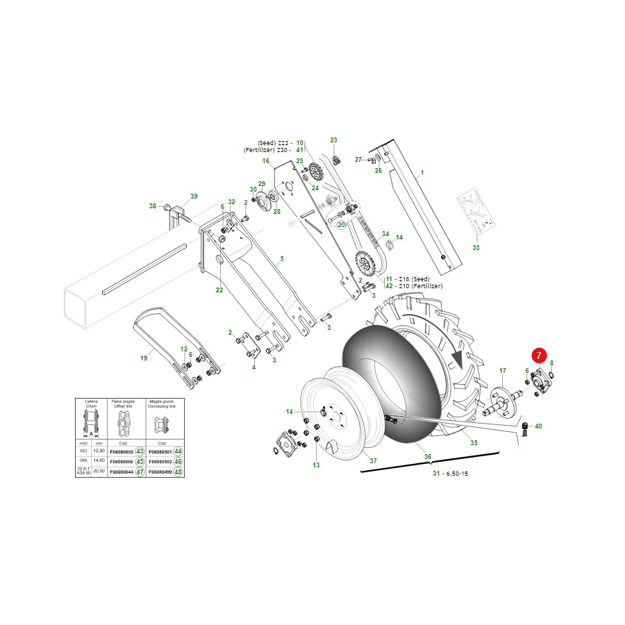 Maschio Gaspardo - F04100137R - Bearing With Housing