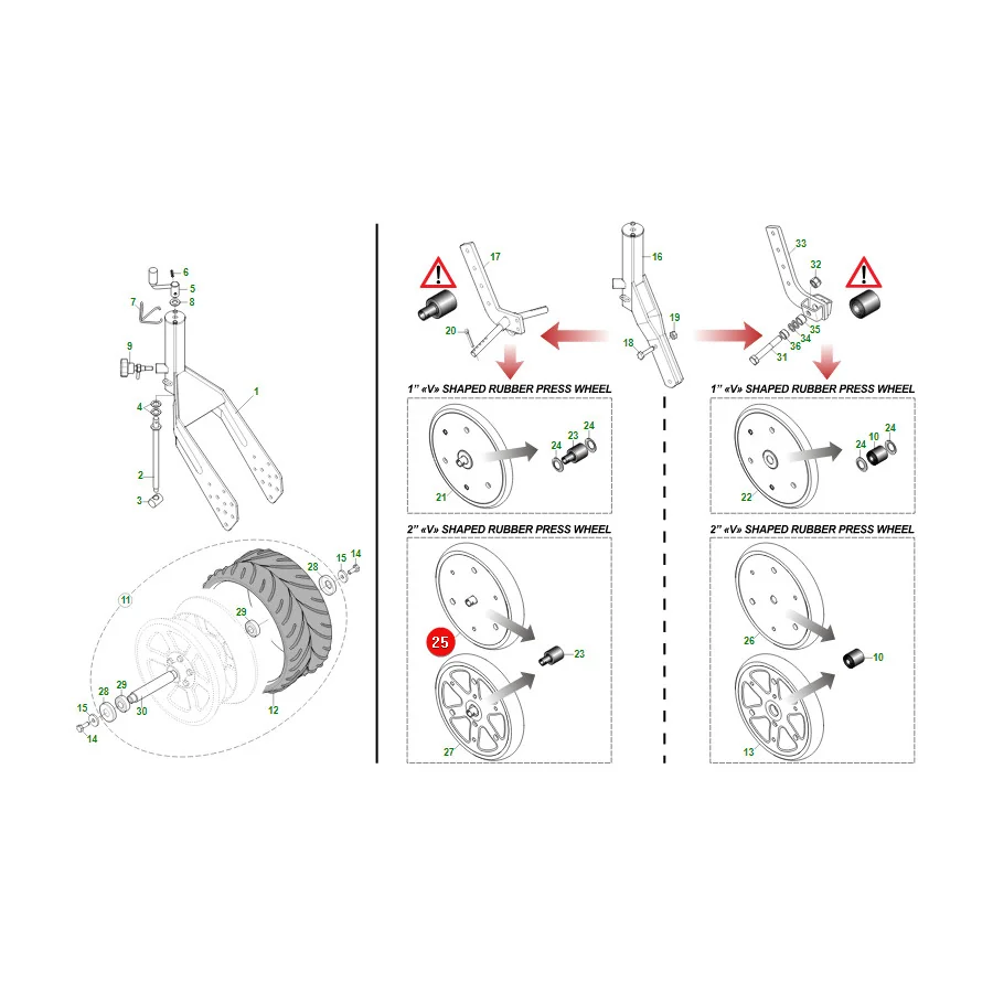 Maschio Gaspardo - F06120440R - Pressure Wheel