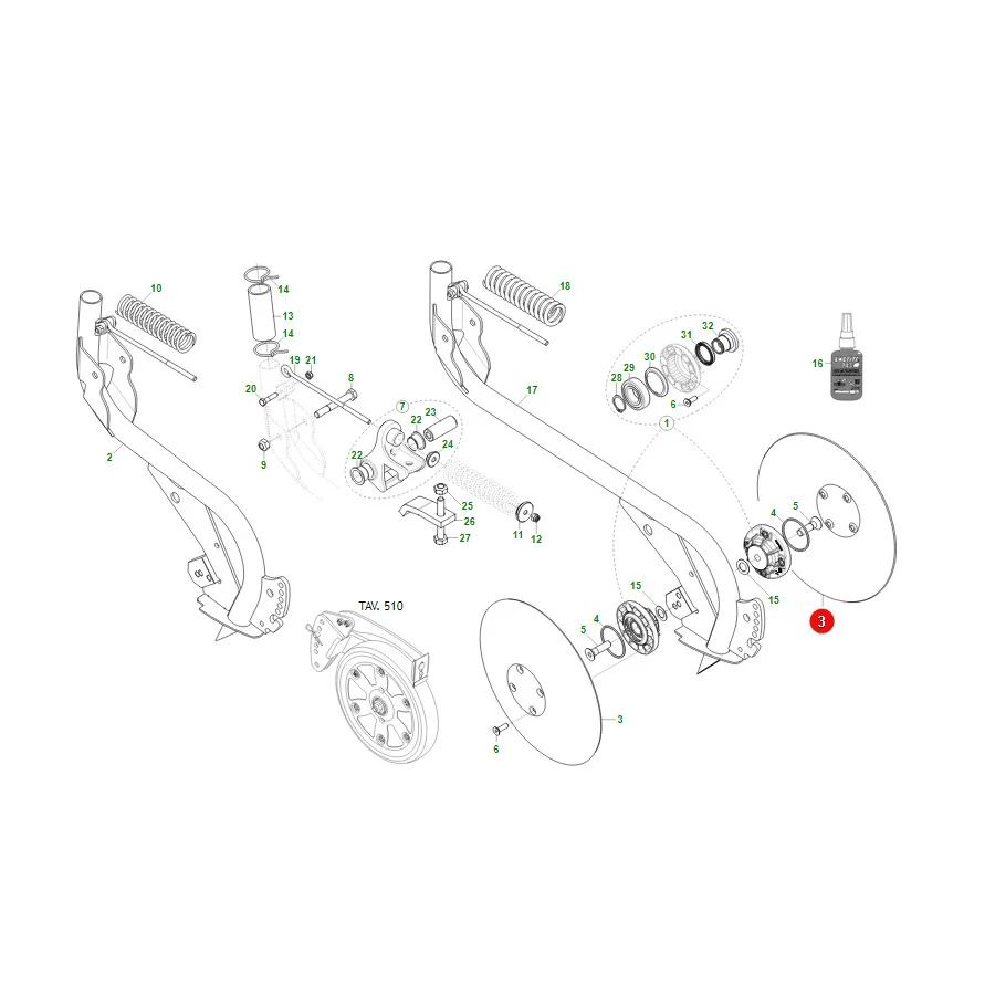 Maschio Gaspardo - G16043090R - Coulter Disc