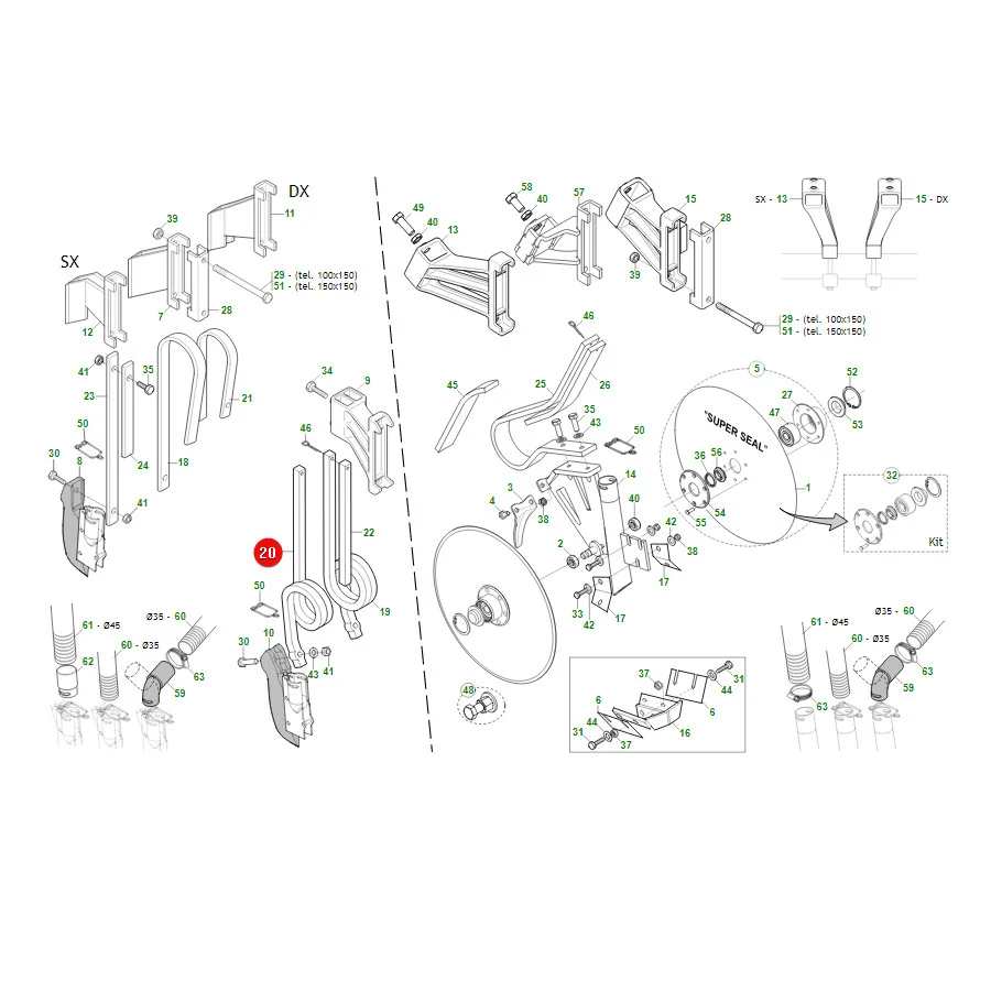 Maschio Gaspardo - G18902780R - Left Coulter Spring
