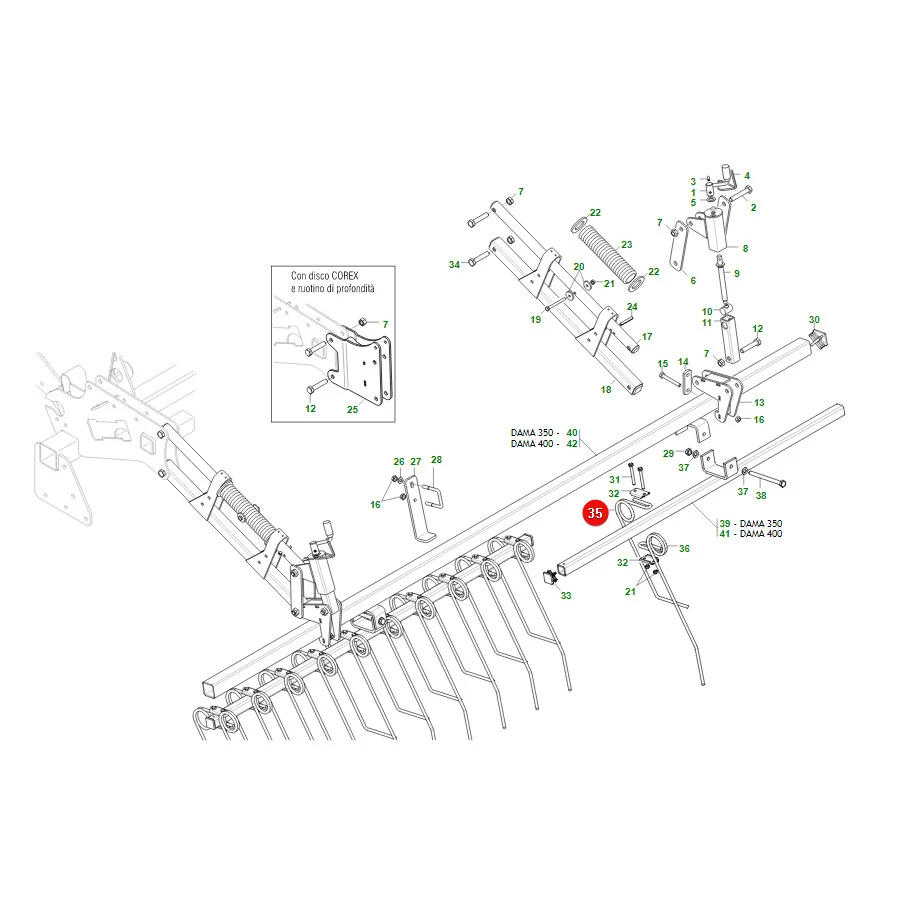 Maschio Gaspardo - G18903640R - Short Scraper Spring