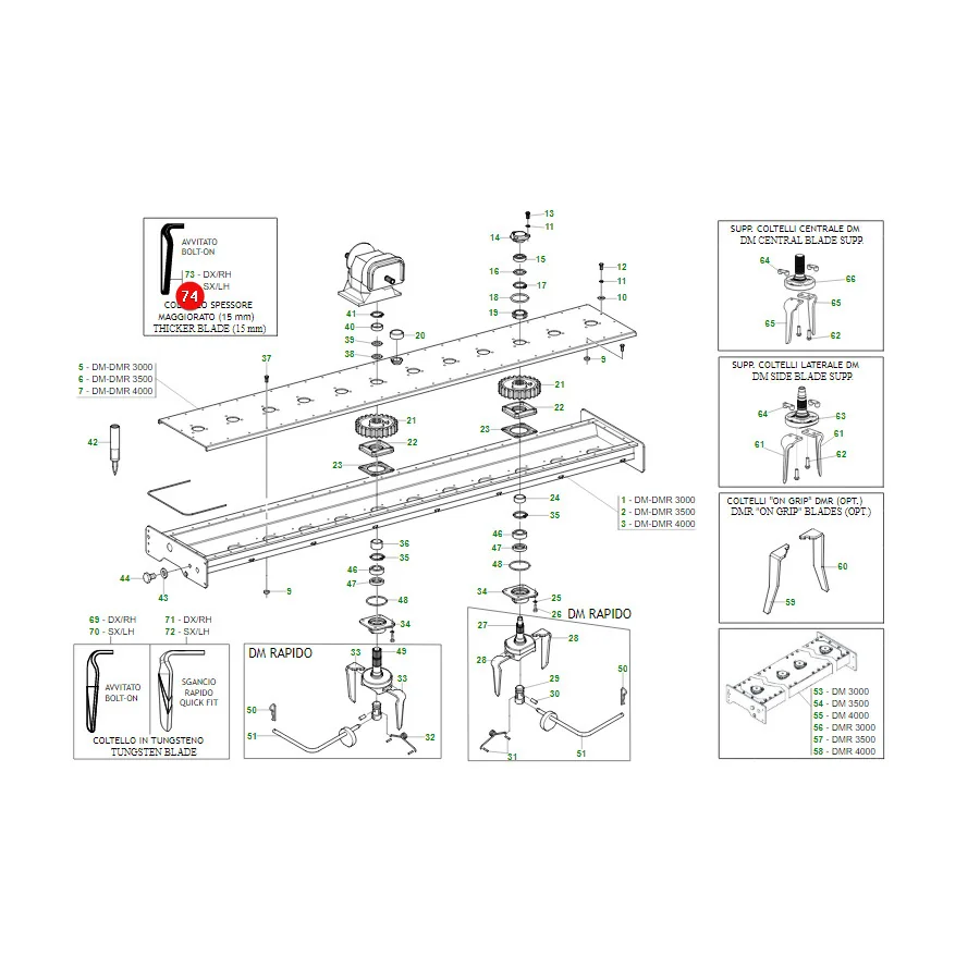 Maschio Gaspardo - M36100216R - Left Tooth 15 Mm