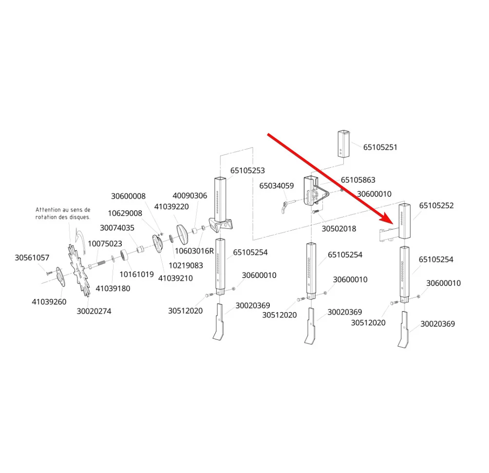 Monosem - MN65105252 - NG Section Clod Scraper Handle