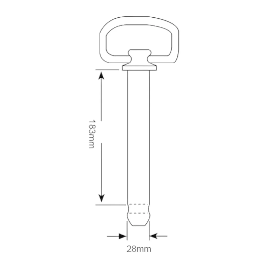 Sparex - S.412 - Pin With Chain And Cotter Pin 28.6x183mm