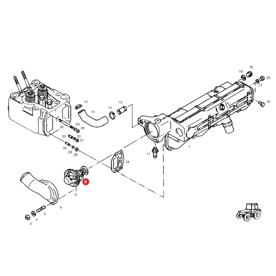 Thermotec - D2FE001TT - Fendt Water Thermostat