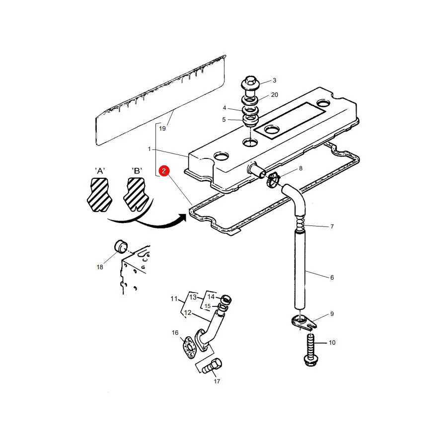 TVH - TVH/50537239 - Valve Cover Gasket Massey Ferguson