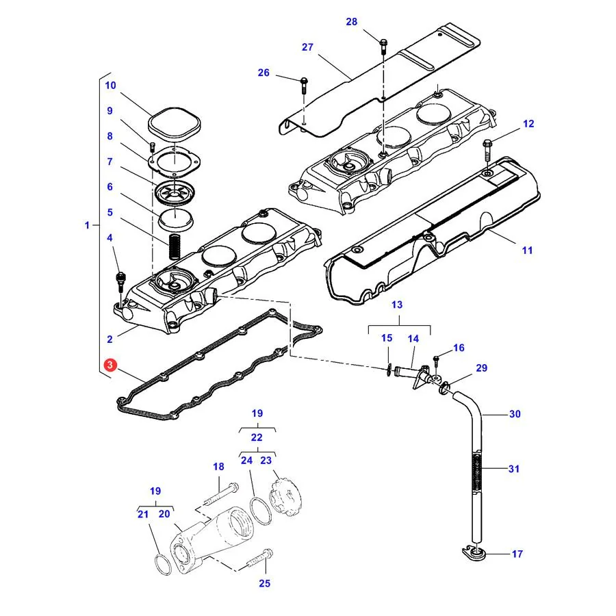 TVH - TVH/50652368 - Valve Cover Gasket Massey Ferguson