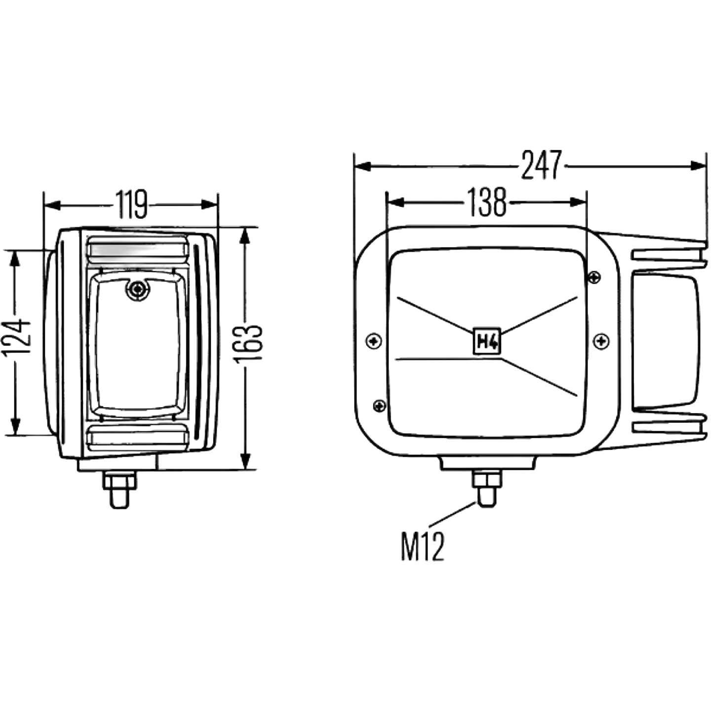 HELLA - 1EA 007 108-011 - Halogen-Headlight, 12/24V – Left