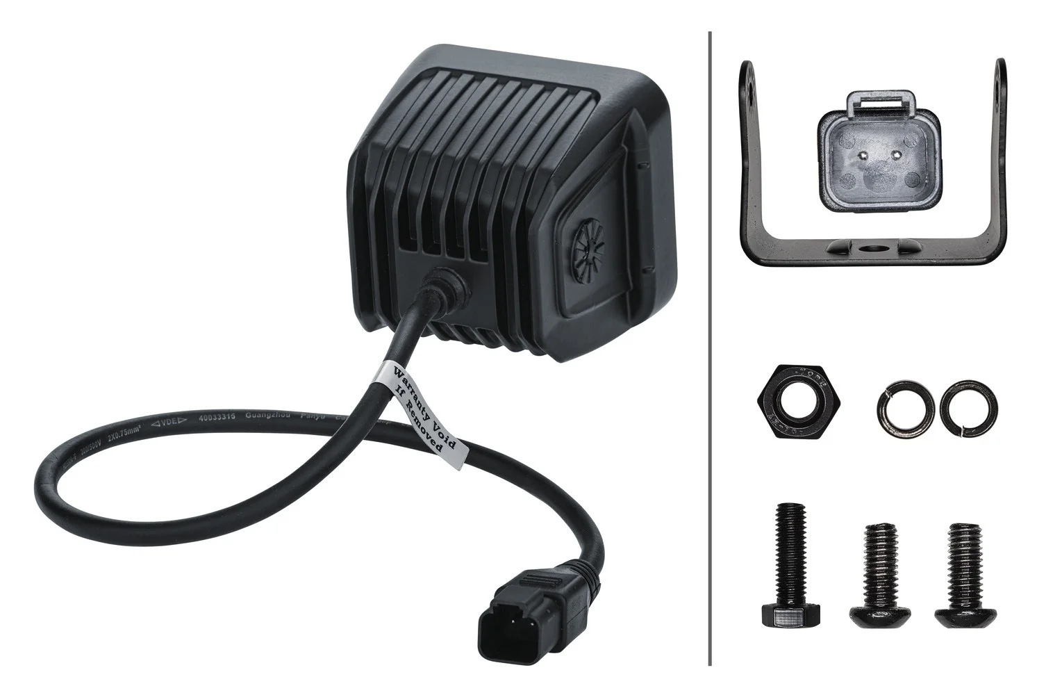 HELLA - 1FA 358 176-821 - LED-High Beam Headlight, Black Magic Edgeless Cube Kit 3.2", 12/24V, 3000lm