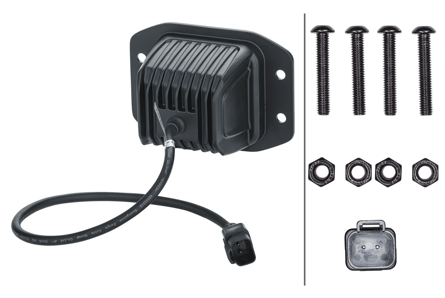 HELLA - 1FA 358 176-831 - LED-High Beam Headlight, Black Magic Edgeless Cube Kit 3.2", 12/24V, 3000lm