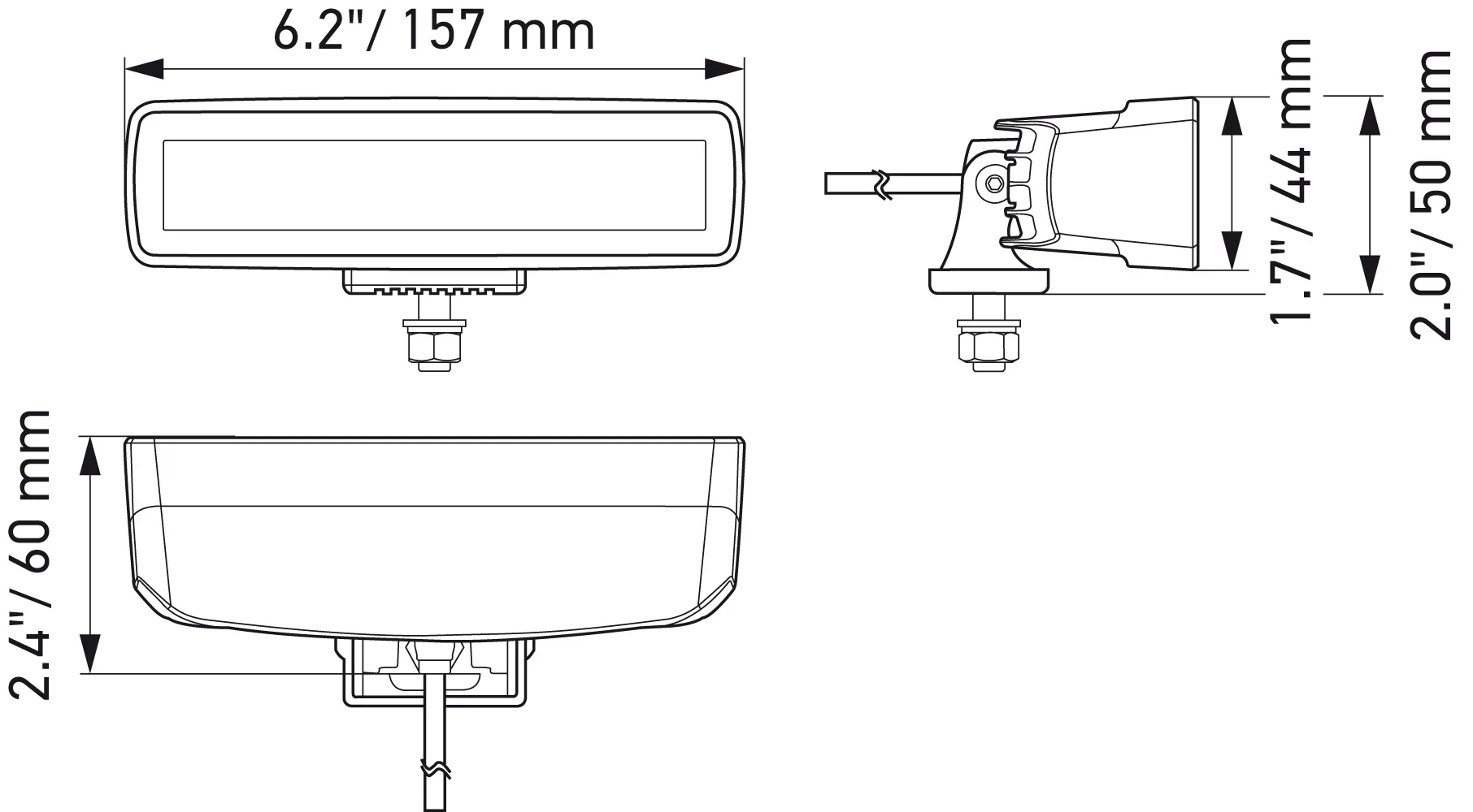 HELLA - 1FB 358 176-201 - LED-High Beam Headlight, Black Magic Edgeless Mini Lightbar 6.2", 12/24V, 200