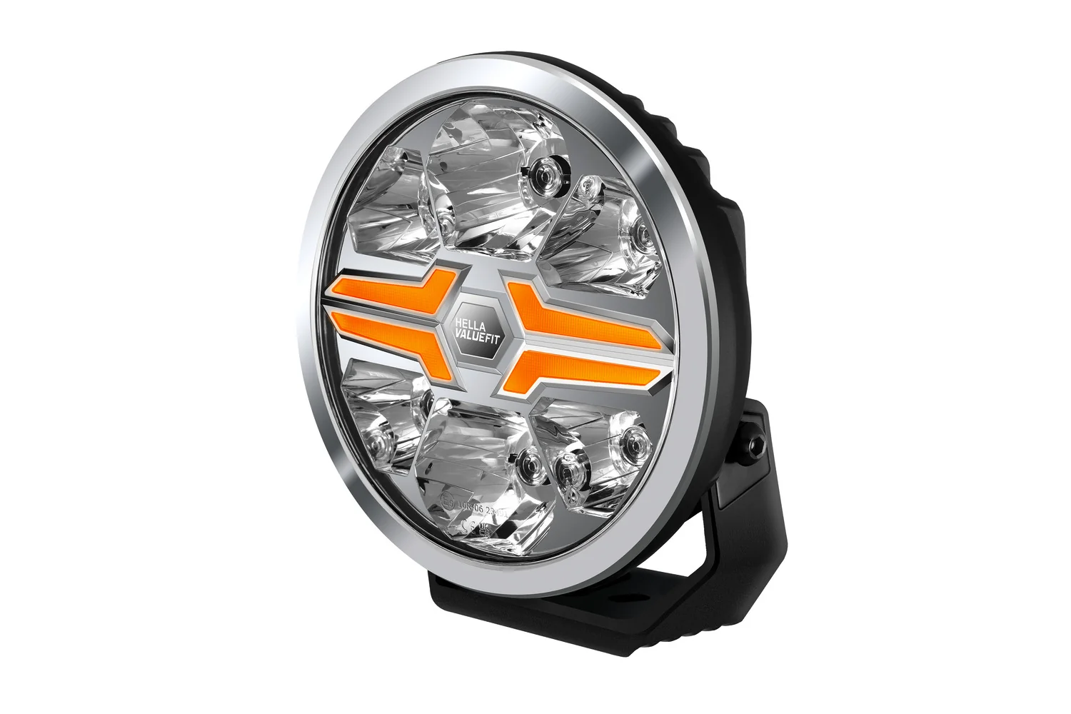 HELLA - 1FJ 357 199-031 - LED-High Beam Headlight, Blade Chrome 9", 12/24V, white/yellow (amber), 1550