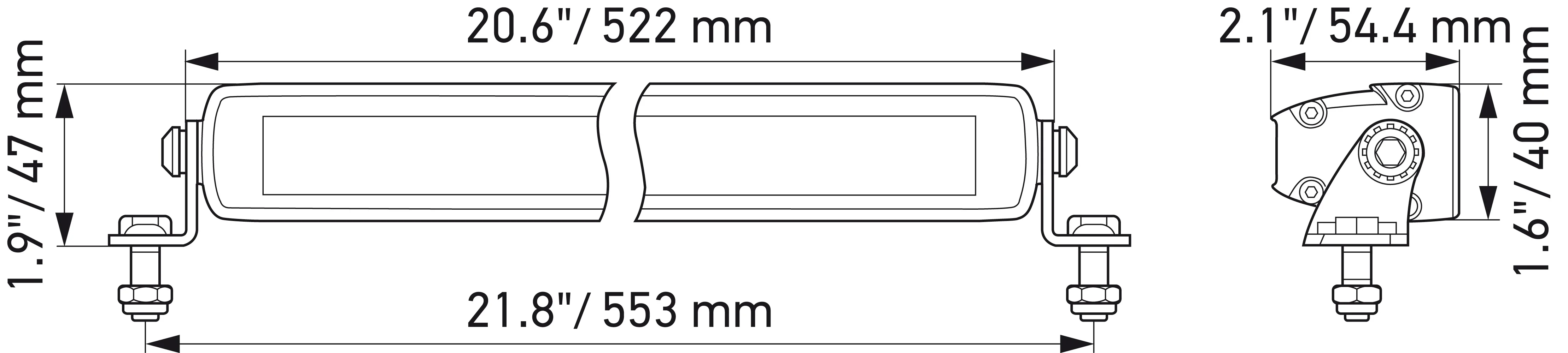 HELLA - 1FJ 358 176-301 - LED-Lightbar, Black Magic Edgeless Lightbar 20", 12/24V, 6000lm