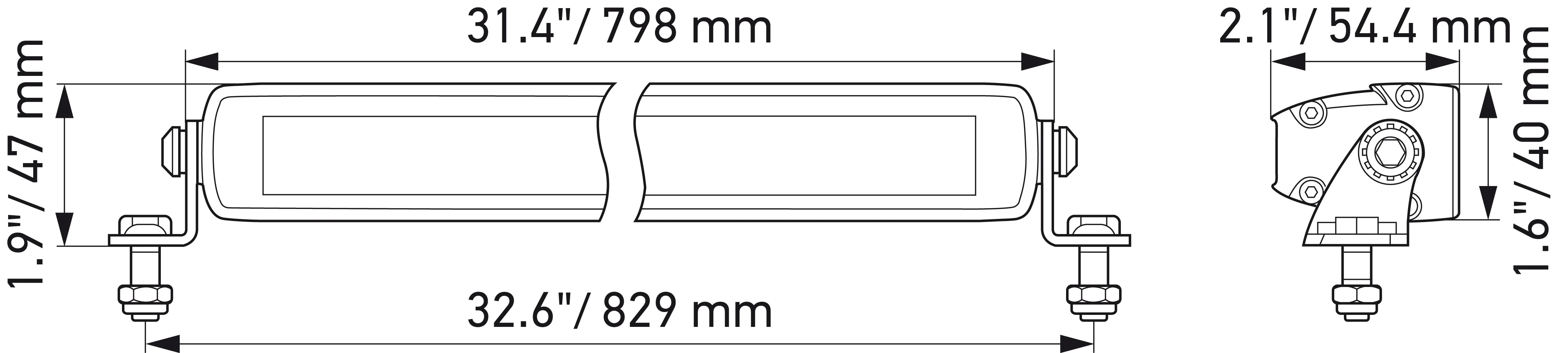 HELLA - 1FJ 358 176-311 - LED-High Beam Headlight, Black Magic Edgeless Lightbar 32", 12/24V, 9000lm