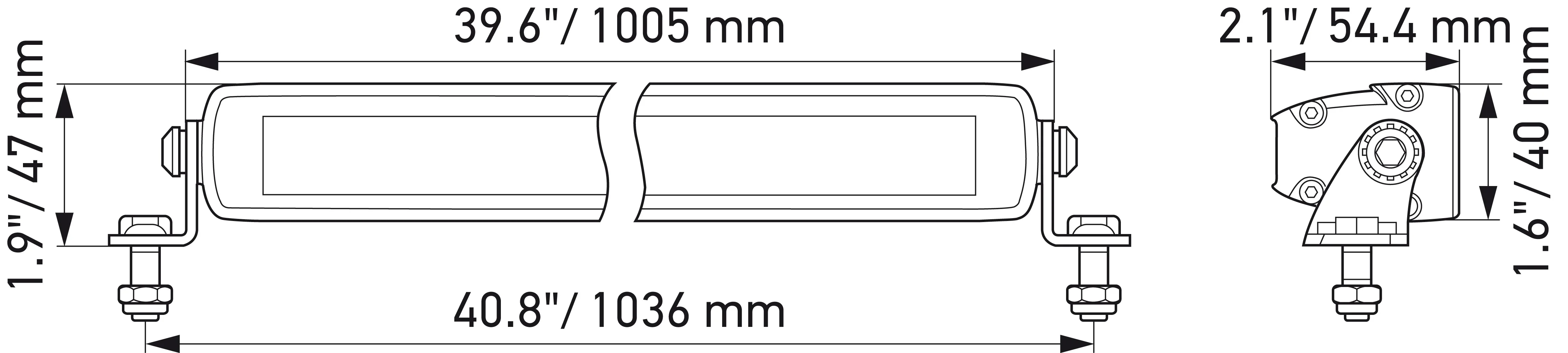 HELLA - 1FJ 358 176-321 - LED-High Beam Headlight, Black Magic Edgeless Lightbar 40", 12/24V, 12000lm