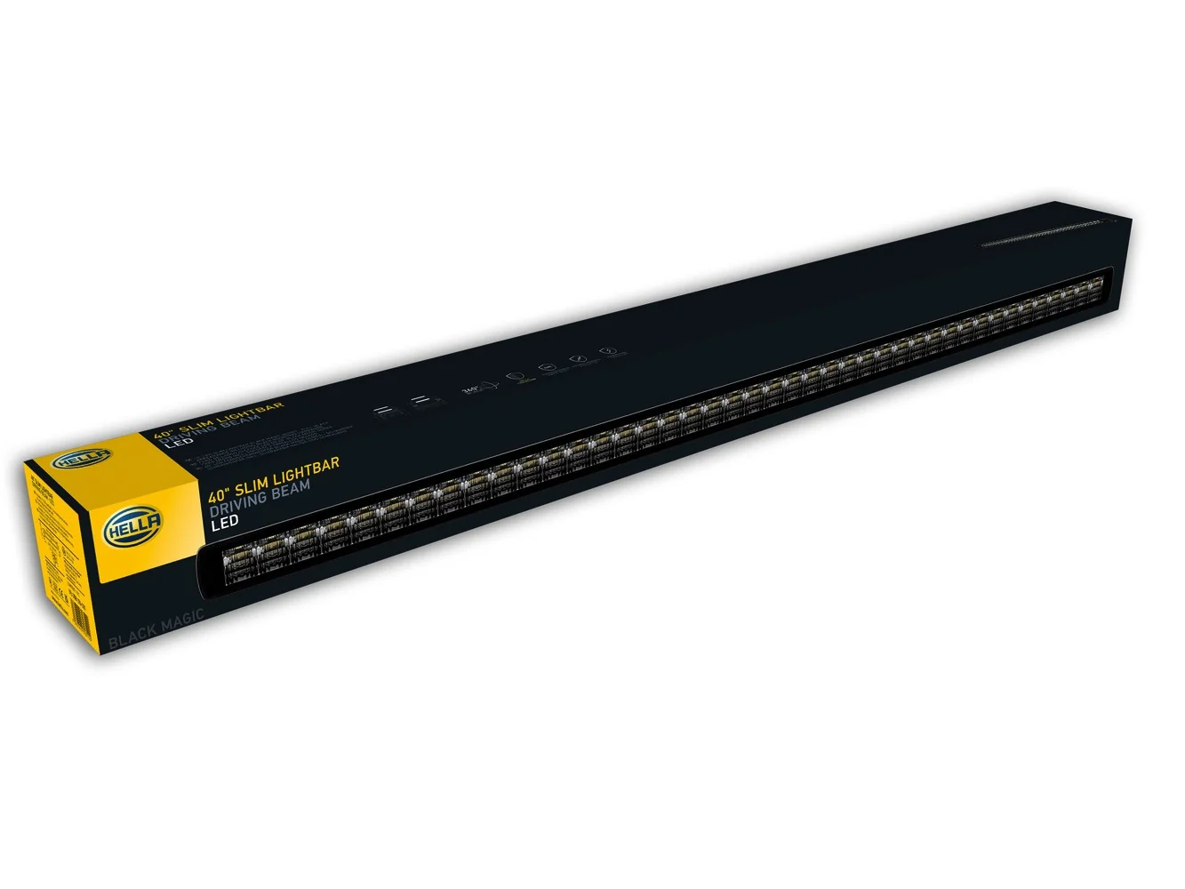 HELLA - 1FJ 358 176-321 - LED-High Beam Headlight, Black Magic Edgeless Lightbar 40", 12/24V, 12000lm