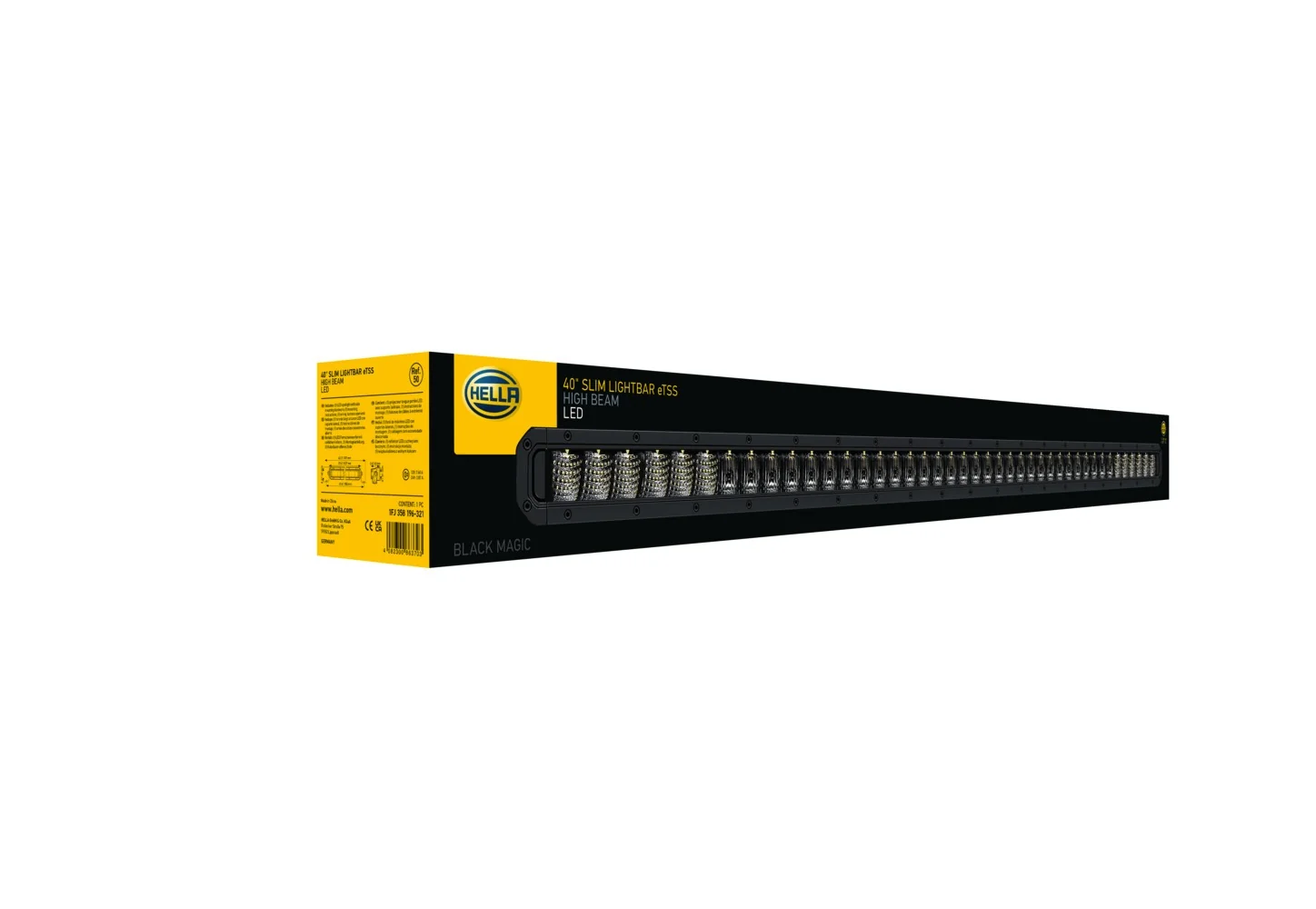 HELLA - 1FJ 358 196-321 - LED-High Beam Headlight, Black Magic Tough Lightbar 40", 12/24V, 6815lm