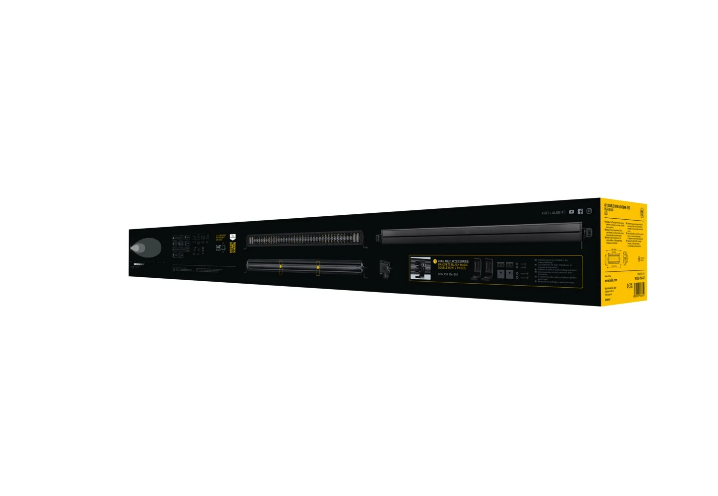 HELLA - 1FJ 358 196-421 - LED-High Beam Headlight, Black Magic Tough Lightbar 40", 12/24V, 9720lm