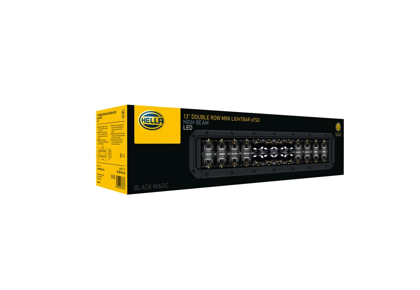 HELLA - 1FJ 358 196-461 - LED-High Beam Headlight, Black Magic Tough Mini Lightbar 13", 12/24V, 3800lm