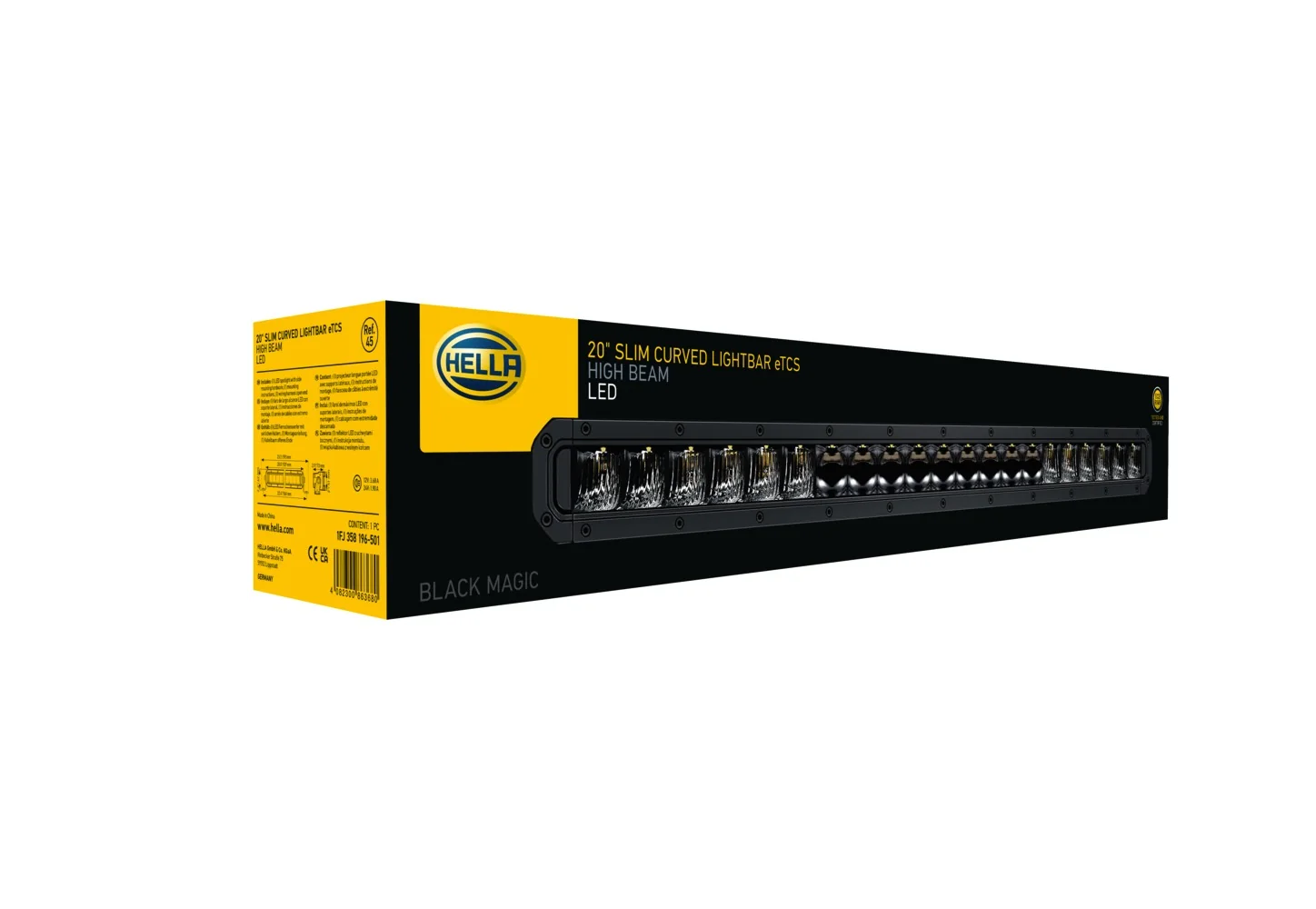 HELLA - 1FJ 358 196-501 - LED-High Beam Headlight, Black Magic Tough Lightbar 20", 12/24V, 3910lm
