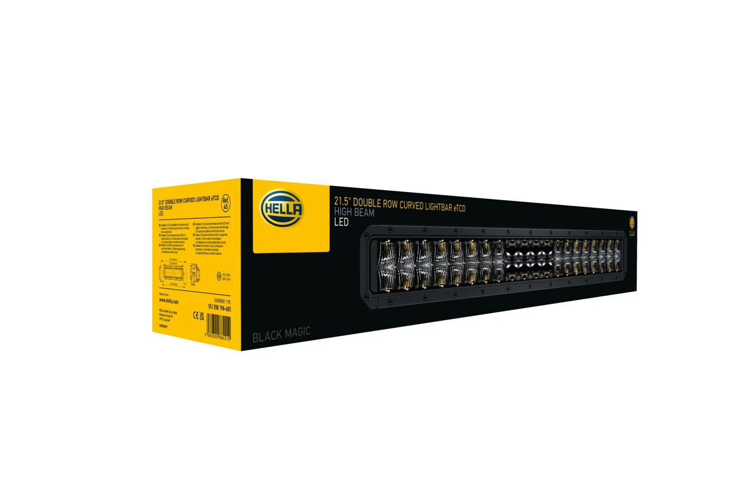 HELLA - 1FJ 358 196-601 - LED-High Beam Headlight, Black Magic Tough Lightbar 21.5", 12/24V, 5880lm