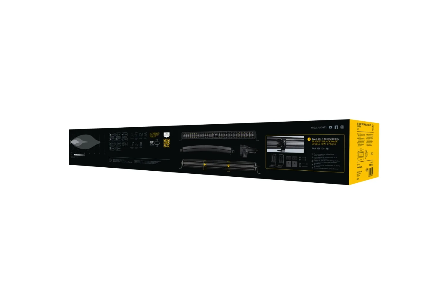 HELLA - 1FJ 358 196-611 - LED-High Beam Headlight, Black Magic Tough Lightbar 30", 12/24V, 7900lm