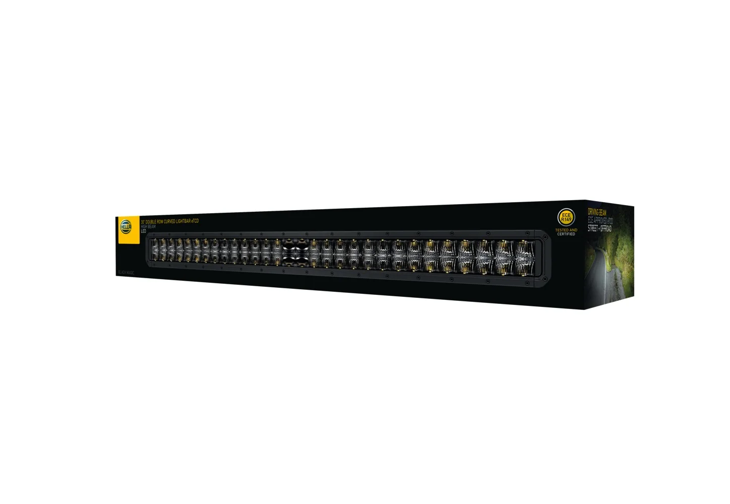 HELLA - 1FJ 358 196-611 - LED-High Beam Headlight, Black Magic Tough Lightbar 30", 12/24V, 7900lm